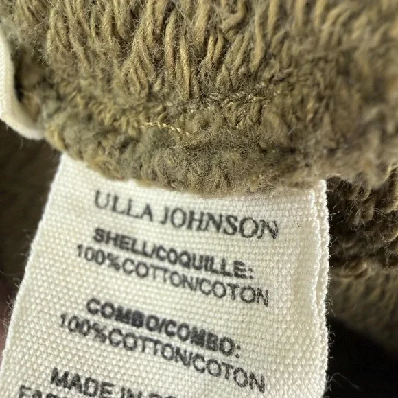 Ulla Johnson Sweatshirt Womens XS Green Puff Sleeve Terry Crewneck Pullover - Picture 6 of 11